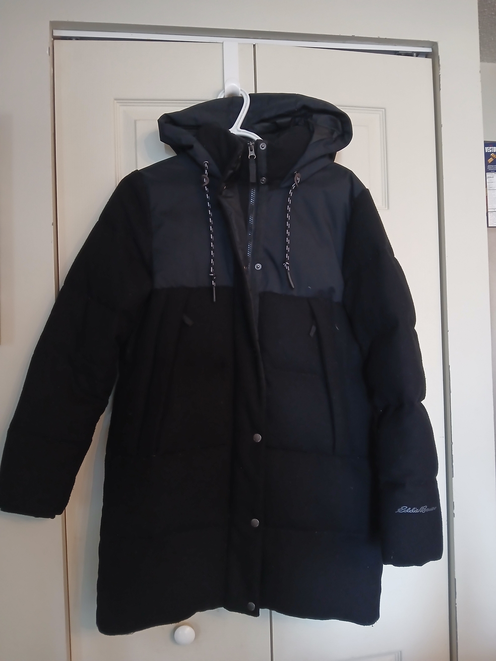 Eddie Bauer Menoken Down Parka Black Hooded Winter Coat Size Small S